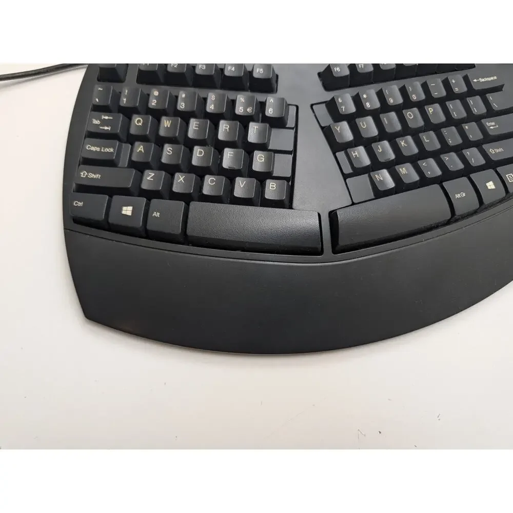 Perixx Periboard-512 Ergonomic Split Keyboard Full Size Hot Keys Palm Rest Black